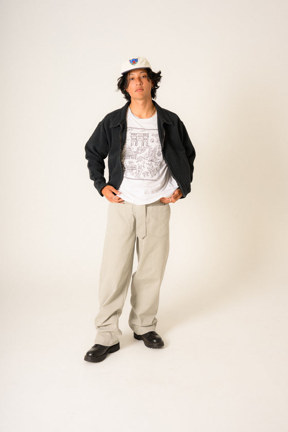 Belted Moto Pants (Grey) - Preview