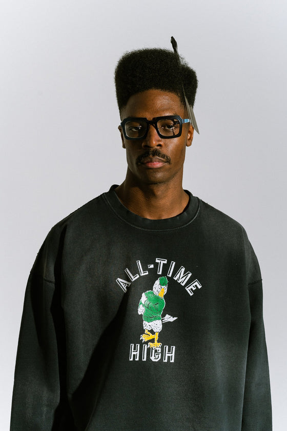 Flocked Eagle Crewneck (Vintage Black)