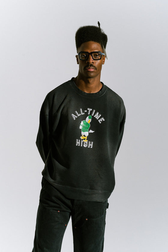 Flocked Eagle Crewneck (Vintage Black)