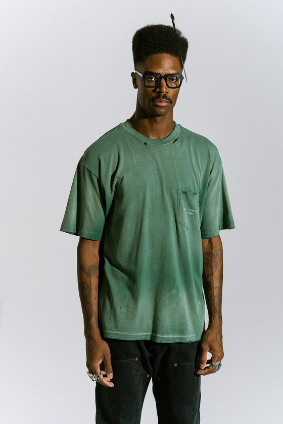 Single Stitch Pocket Tee (Vintage Green)