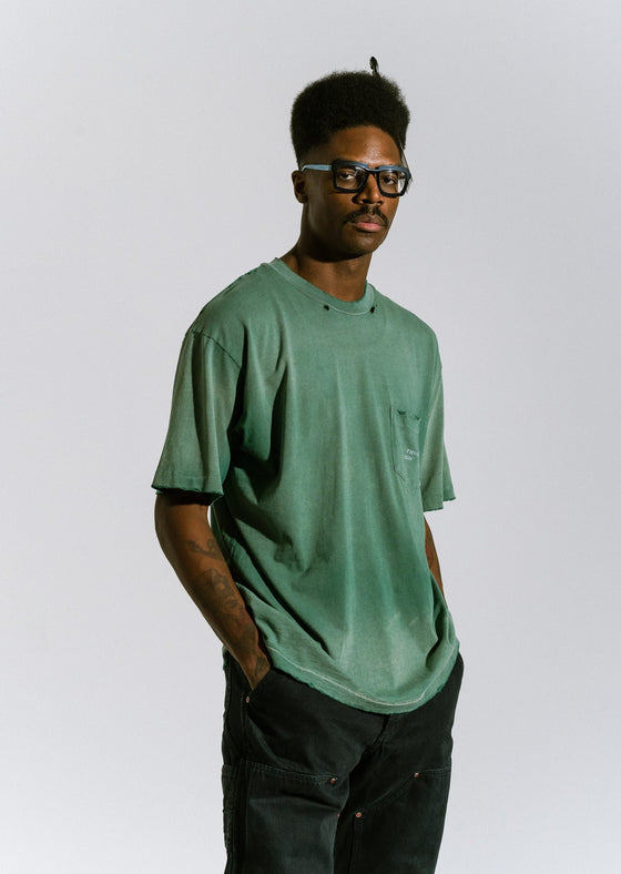Single Stitch Pocket Tee (Vintage Green)