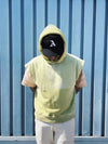Dart Cut-off Hooded Sweatshirt (Lima Bean)