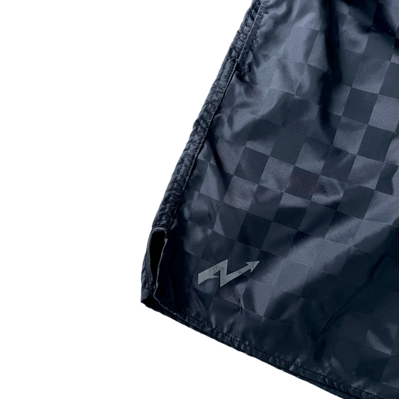 Checkerboard Football Shorts (Black/Silver)