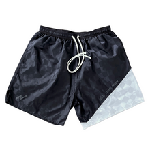  Checkerboard Football Shorts (Black/Silver)