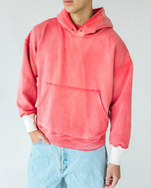  French Terry Darted Hoodie (Sun Fade Red)
