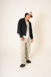 Belted Moto Pants (Grey) - Preview