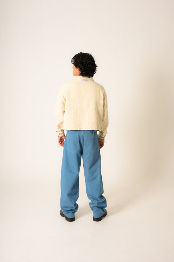 Belted Moto Pants (Indigo) - Preview
