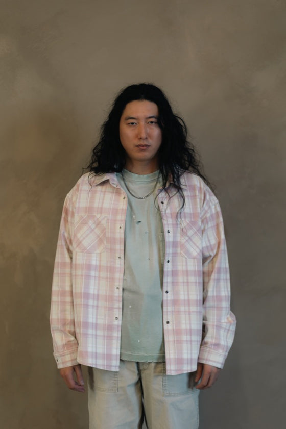 Mt. Baldy Snap Flannel (White/Lavender)