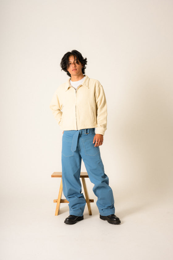 Belted Moto Pants (Indigo) - Preview