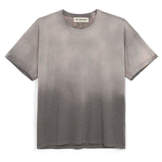Ultra Light Slub Knit Short Sleeve Tee (Charcoal)