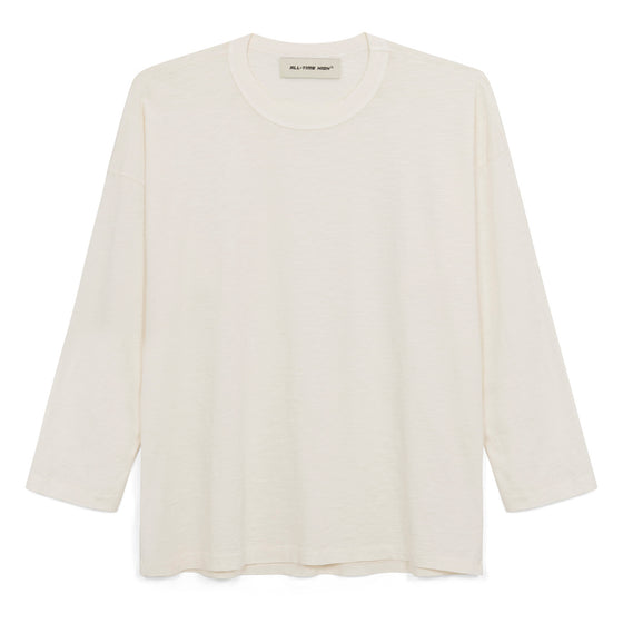 Ultra Light Slub Knit Long Sleeve Tee (Ivory)