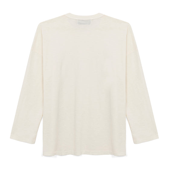 Ultra Light Slub Knit Long Sleeve Tee (Ivory)