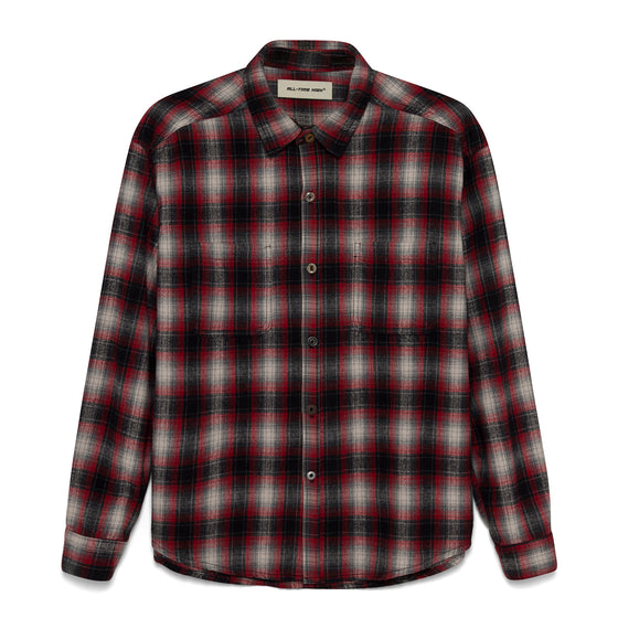 Cotton Flannel Work Shirt (Red Shadow)