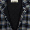 Quilt Lined Cotton Flannel Shirt Jacket (Grey/Blue/Black)