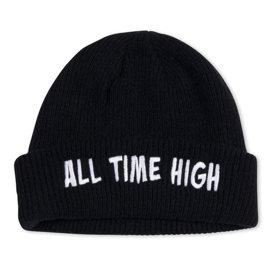 Wavy Logo Merino Wool Beanie (Black)