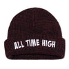 Wavy Logo Merino Wool Beanie (Black/Purple)