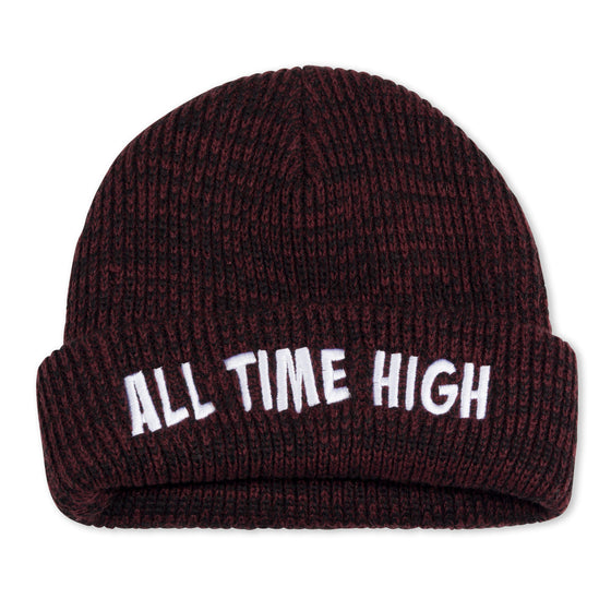 Wavy Logo Merino Wool Beanie (Black/Purple)