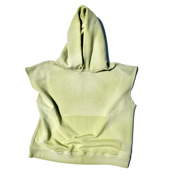 Dart Cut-off Hooded Sweatshirt (Lima Bean)