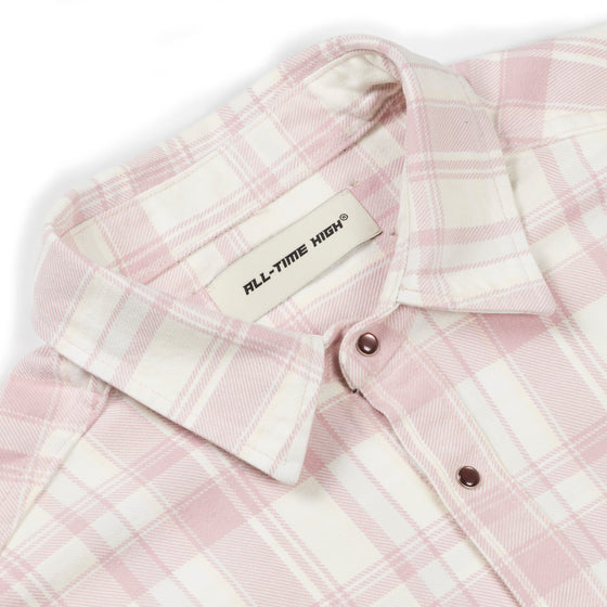 Mt. Baldy Snap Flannel (White/Lavender)