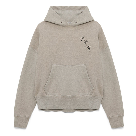Embroidered Brushed Fleece Hoodie (Vintage Heather Grey)