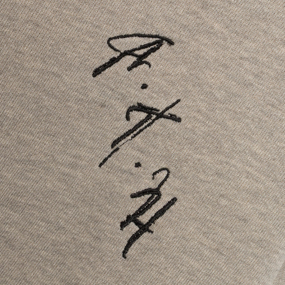 Embroidered Brushed Fleece Hoodie (Vintage Heather Grey)