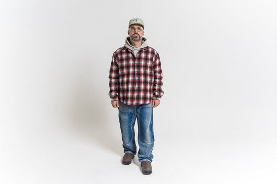 Cotton Flannel Work Shirt (Red Shadow)
