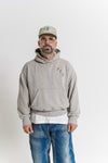 Embroidered Brushed Fleece Hoodie (Vintage Heather Grey)