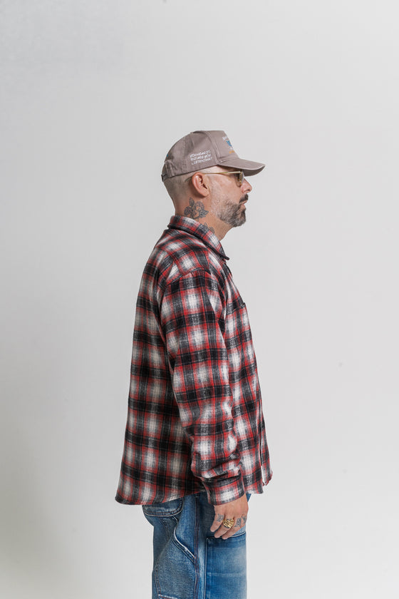 Cotton Flannel Work Shirt (Red Shadow)
