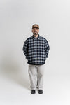 Quilt Lined Cotton Flannel Shirt Jacket (Grey/Blue/Black)