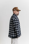 Quilt Lined Cotton Flannel Shirt Jacket (Grey/Blue/Black)