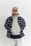Quilt Lined Cotton Flannel Shirt Jacket (Grey/Blue/Black)