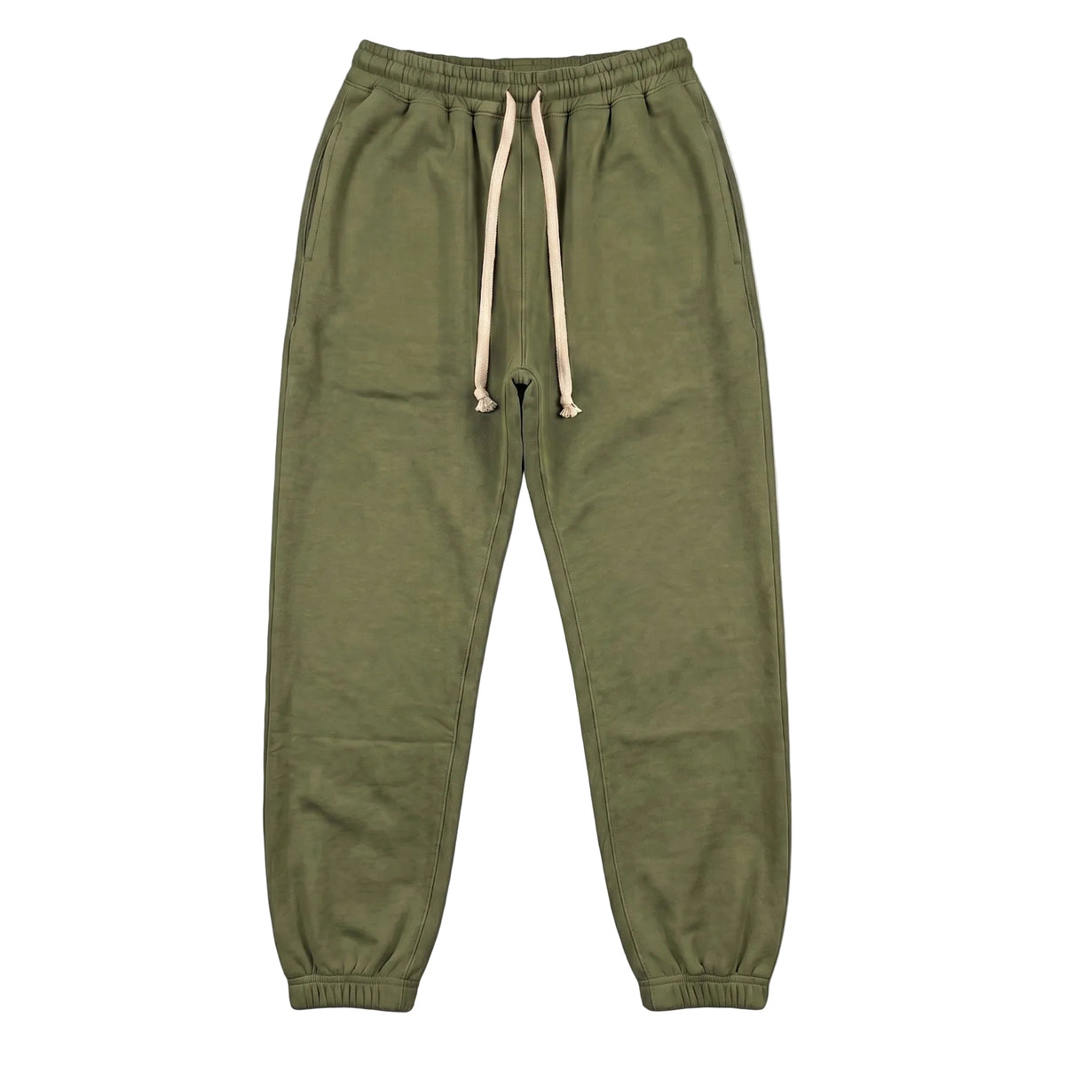 vintage green sweatpants on white background